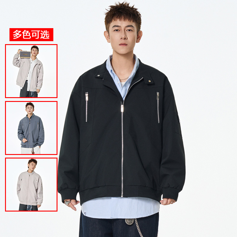 12456425.衣仕梵春秋新款男式复古飞行员夹克拉链设计感潮流上衣【衣仕梵男装QD】