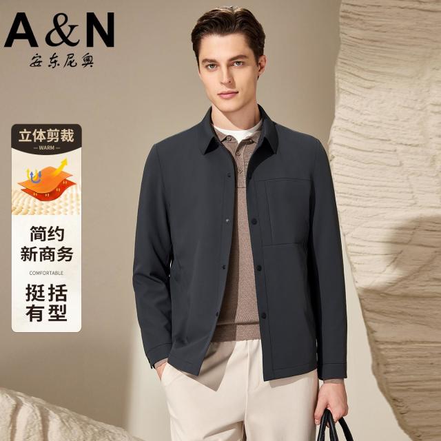 12458540.【简约新商务】 秋季挺括有型易打理保暖舒适休闲男士夹克外套