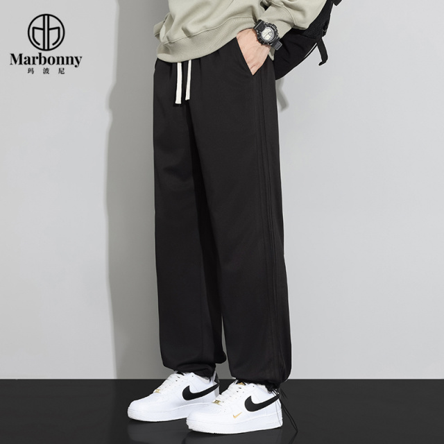 12459760.【玛波尼】男士休闲裤宽松美式高街侧边褶皱运动裤子可调节裤脚