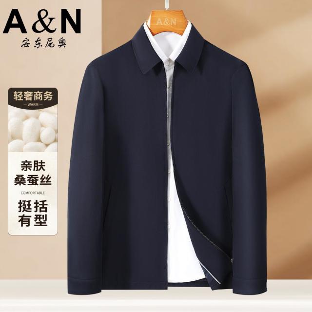 12458247.【经典翻领外套】轻奢商务休闲挺括有型外套男含桑蚕丝透气亲肤