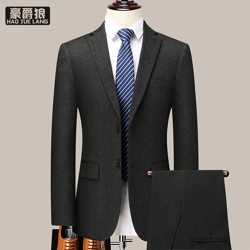 12469312.【上衣+裤子】羊毛西服套装男士高端中年商务职业正装婚礼服宴会外套
