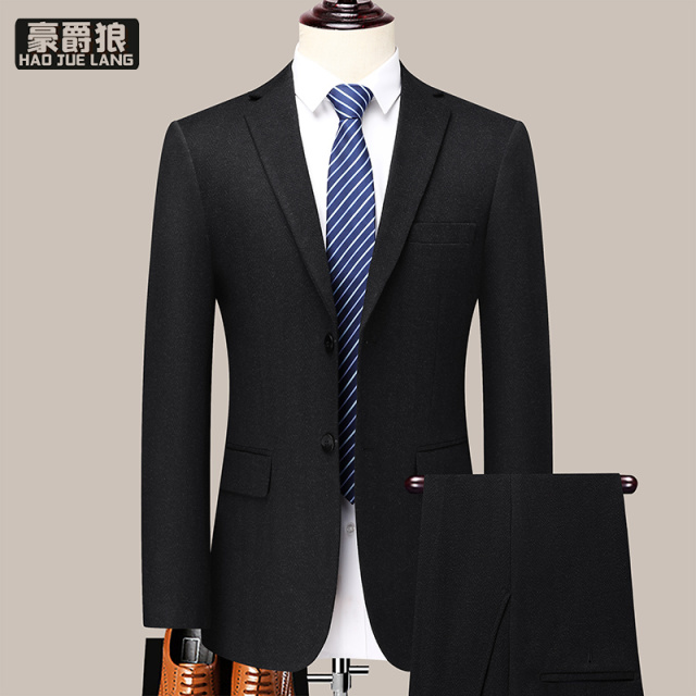12469312.【上衣+裤子】羊毛西服套装男士高端中年商务职业正装婚礼服宴会外套