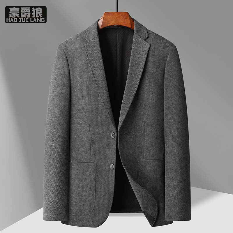 12469248.新款春秋季新款男西服商务休闲羊毛呢单西外套轻奢休闲潮西装