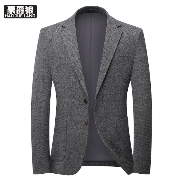 12469220.商务休闲西服春秋季新款男士爸爸西装商务高端羊毛免烫外套