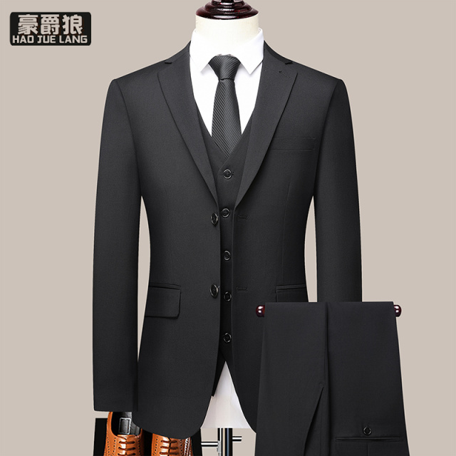 12469273.西服西裤马甲三件套商务商务职业正装西装套装婚礼新郎伴郎服