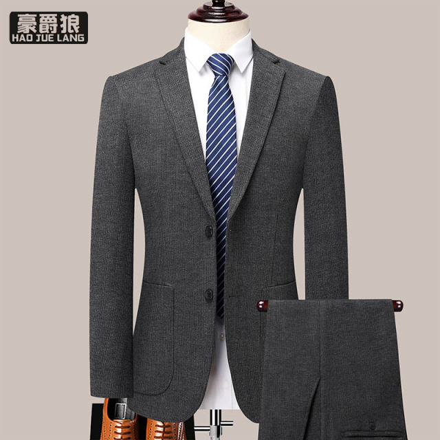 12469295.西装男套装中年爸爸商务休闲单西外套结婚礼服岳父西服两件套