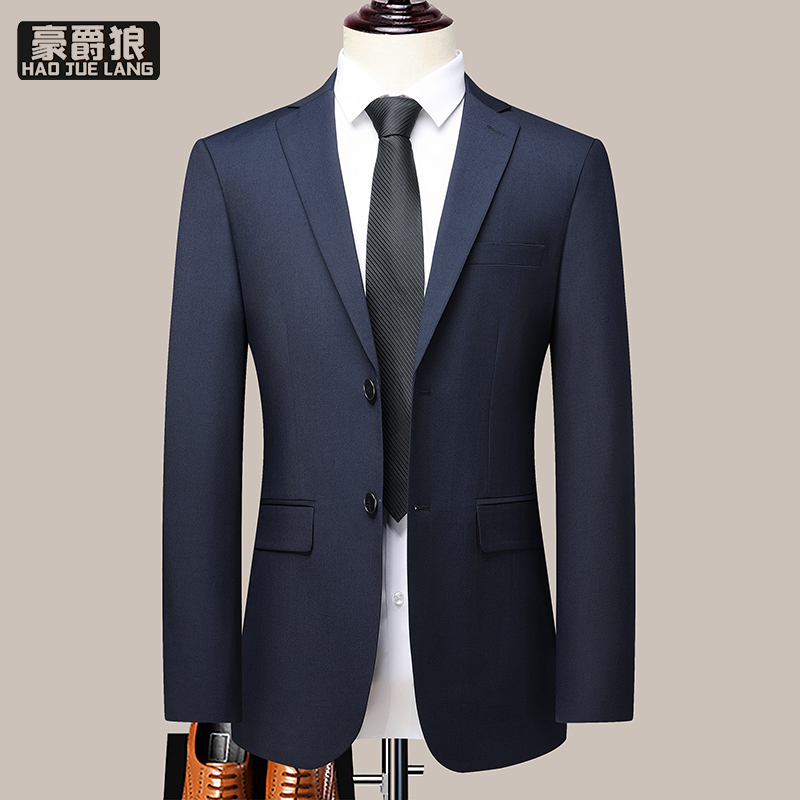 12469310.西服单西男士二粒扣商务修身正装上班面试职业西装新郎结婚礼服