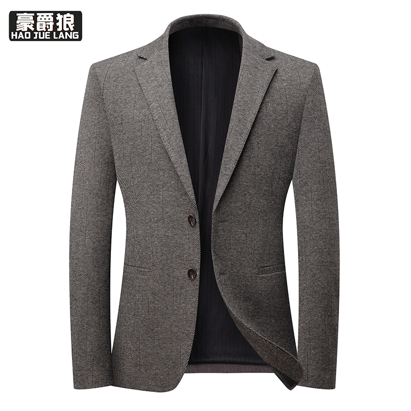 12469208.西装外套男上衣单件韩版修身休闲小西服秋季商务男装针织单西