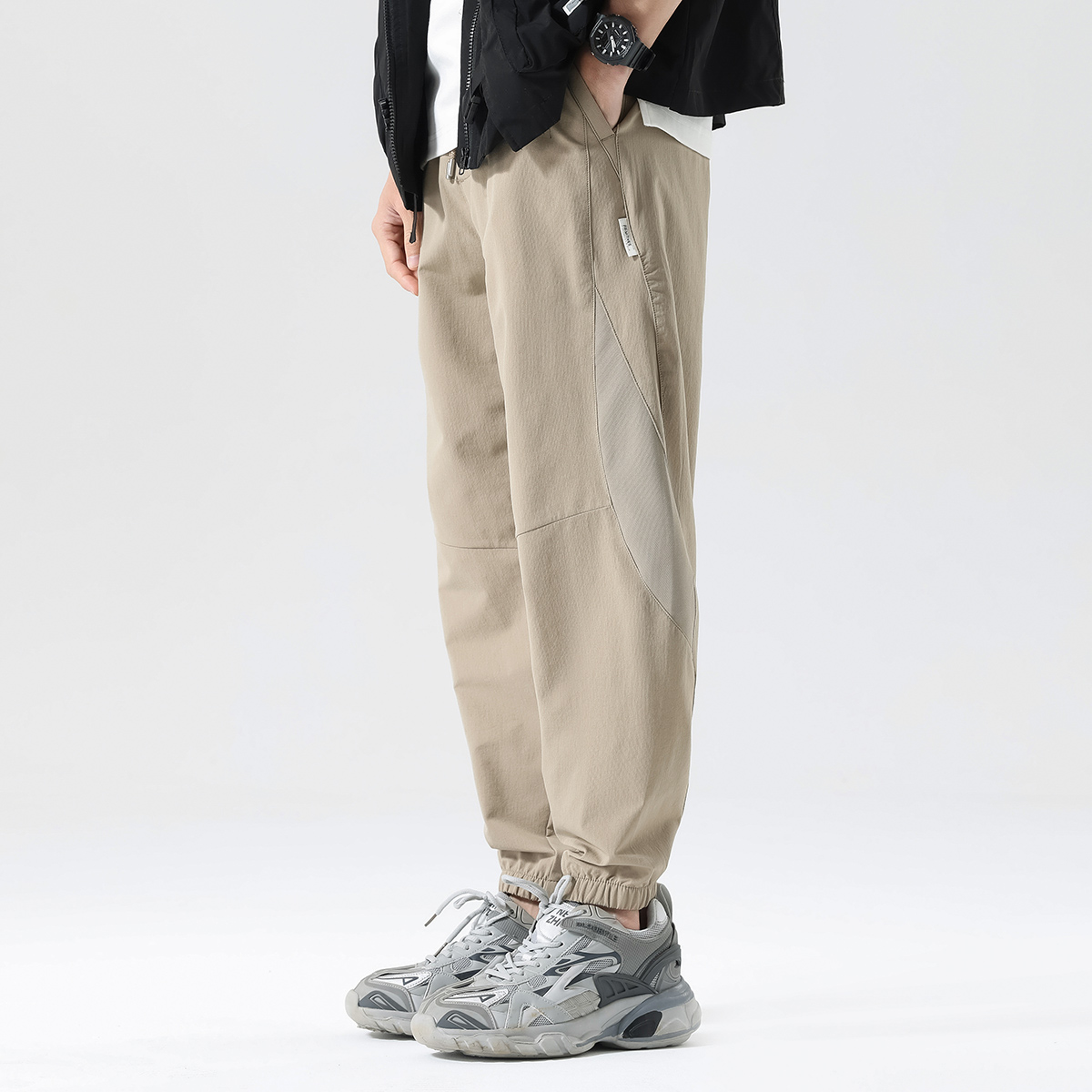 12475446.布衣传说户外宽松束脚 机能休闲长裤男款宽松冲锋裤登山运动裤