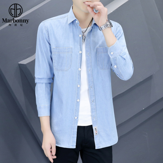 12476813.【玛波尼】春季新款时尚休闲百搭青少年衬衫