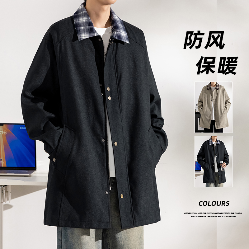 12479095.7-CHAOY春秋新款男式M-8XL潮流中长款英伦风百搭外套【7-CHAOY男装QD】