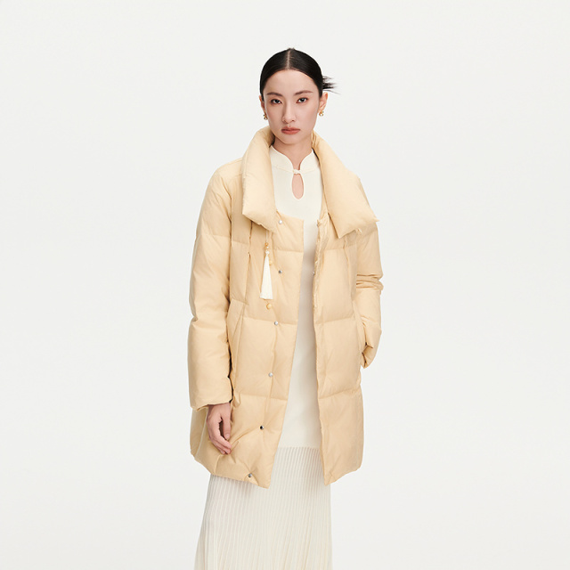 12491574.【商场同款】艾莱依华韵系列新中式盘扣羽绒服女中长款翻领鸭绒服外套女