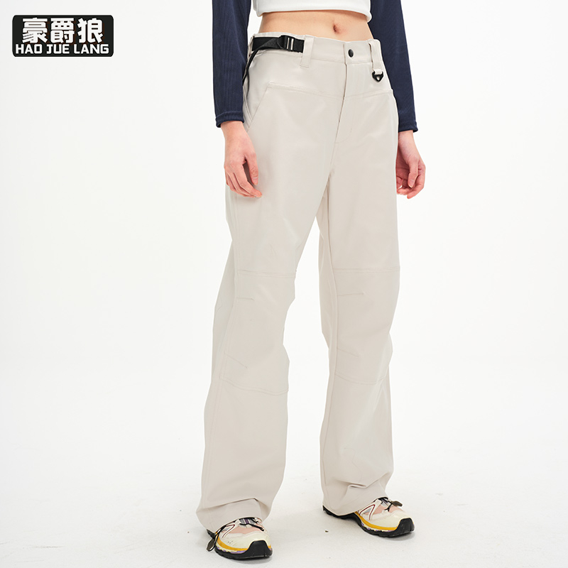 12497663.户外工装裤男款春秋小个子休闲直筒软壳裤户外舒适轻薄登山裤