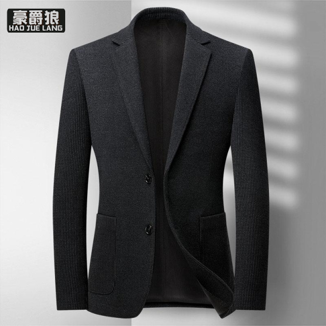 12497610.秋季新款弹力西装中青年修身休闲西服男商务单西外套男装上衣