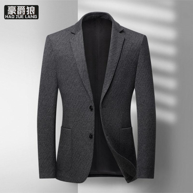 12497605.男士春秋季商务单西服高级感休闲时尚款西装外套轻奢休闲西装