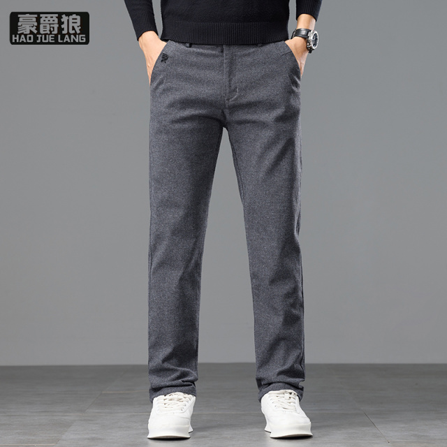 12501292.时尚男士裤男裤秋季款直筒修身休闲裤男时尚百搭舒适长裤子男