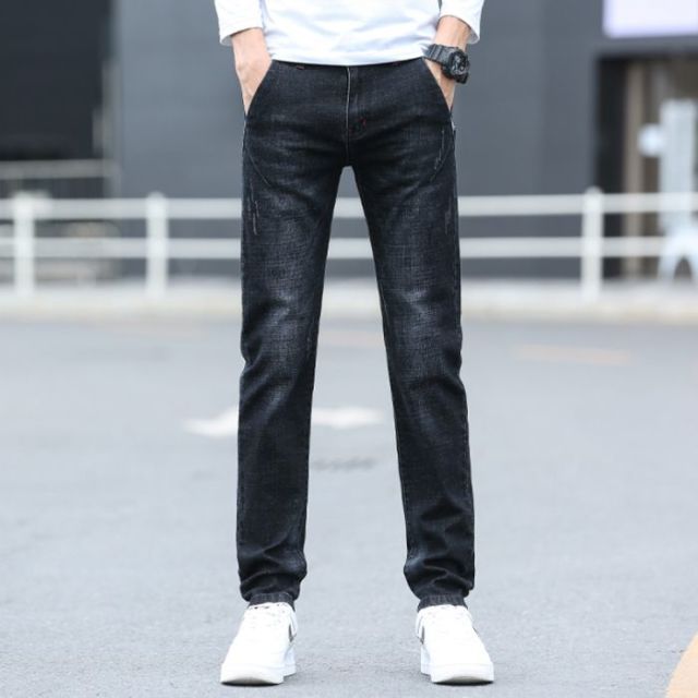 12509360.引闻 新款男士修身弹力直筒潮流牛仔裤