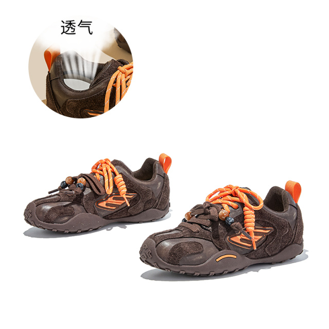 12515131.墨斯本真皮德训鞋新款平底运动通勤百搭双鞋带休闲鞋女款12186