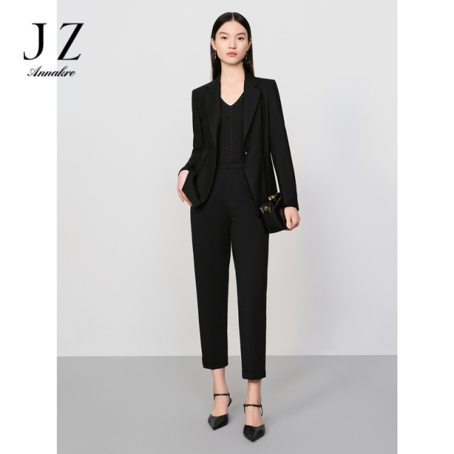12515613.商场同款JZ玖姿通勤干练直筒裤休闲裤女春秋季新款JZEC11104