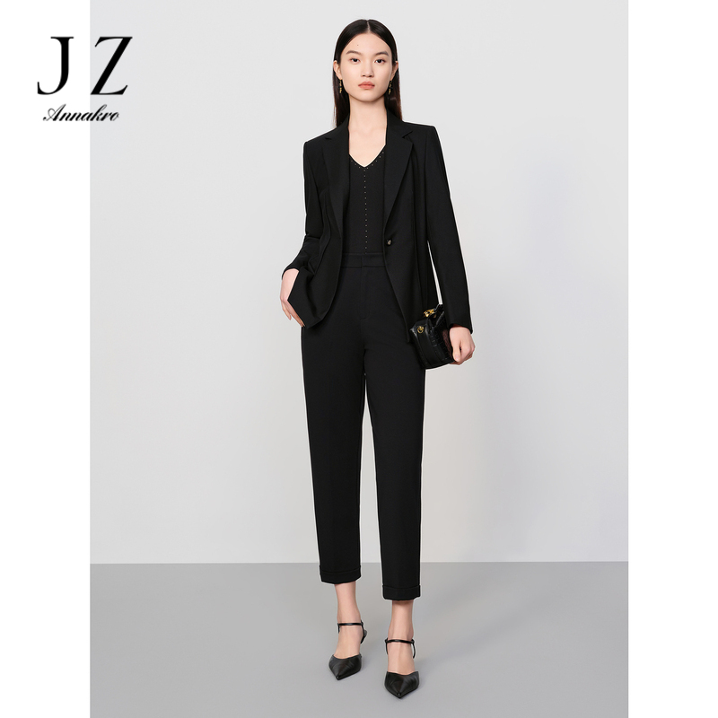 12515613.商场同款JZ玖姿通勤干练直筒裤休闲裤女春秋季新款JZEC11104