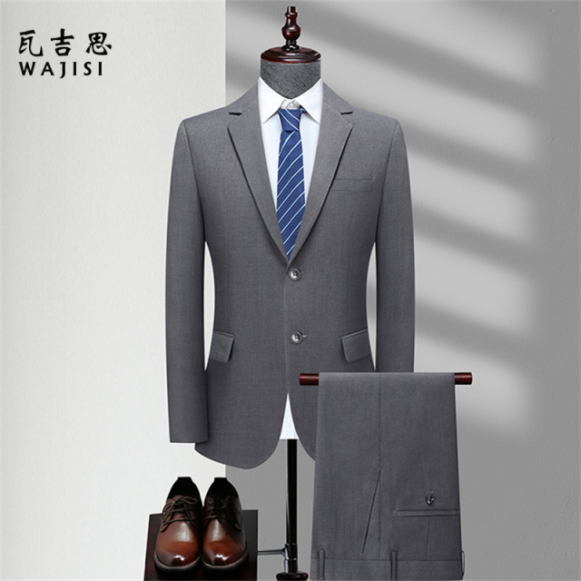 12524369.【西装+西裤】四季款西服套装男士正装商务通勤新郎新婚礼服两件套