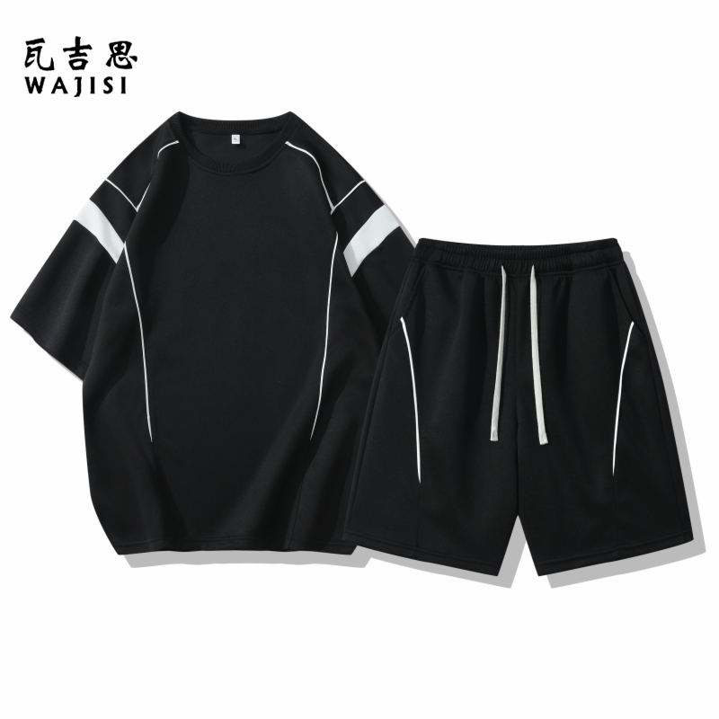 12527525.短袖T恤五分裤运动套装男装夏季新品两件套宽松休闲一套衣服