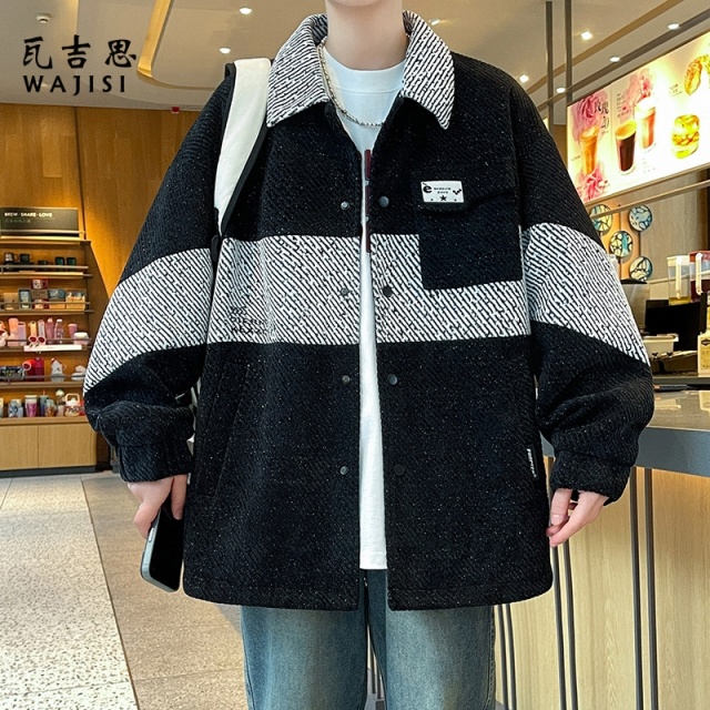 12521689.春季外套男新款衬衫式夹克男春秋款宽松休闲高级感褂子上衣