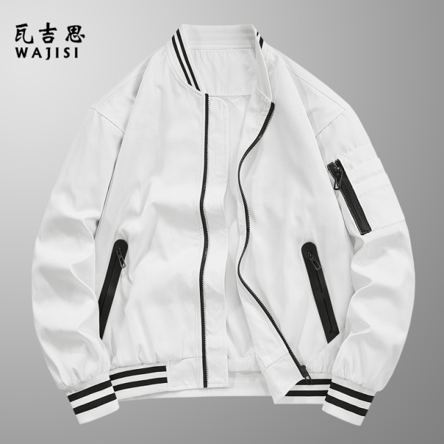 12524161.秋季高端潮流青春休闲运动拉链外套上衣学生防水棒球服风衣