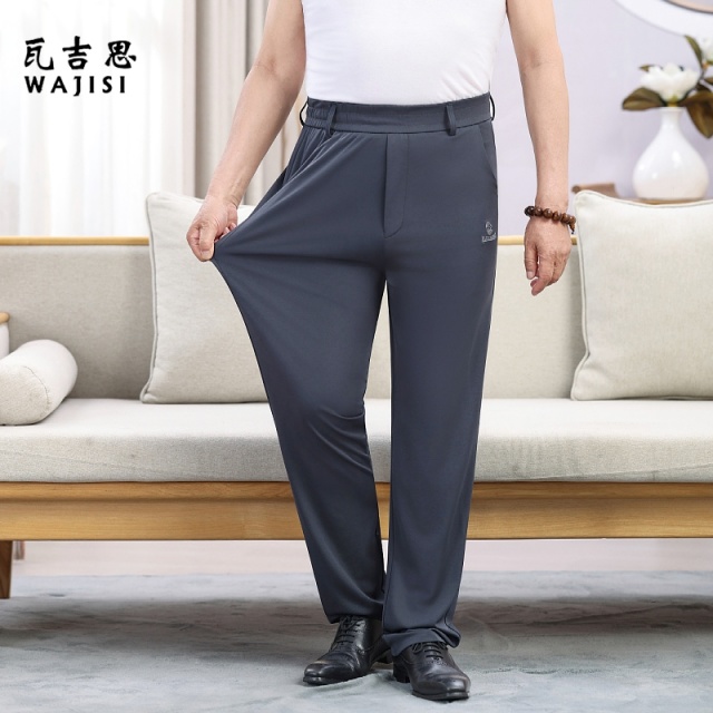 12526756.爸爸裤子男中老年人春夏季爷爷宽松男裤春夏男士松紧腰休闲运动裤