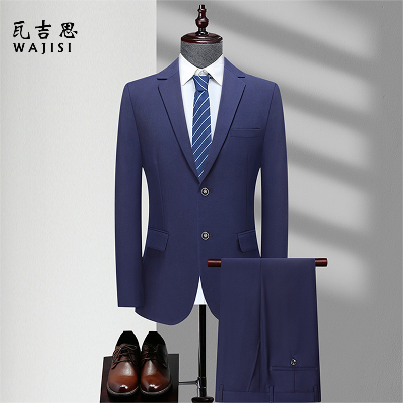 12524369.【西装+西裤】四季款西服套装男士正装商务通勤新郎新婚礼服两件套