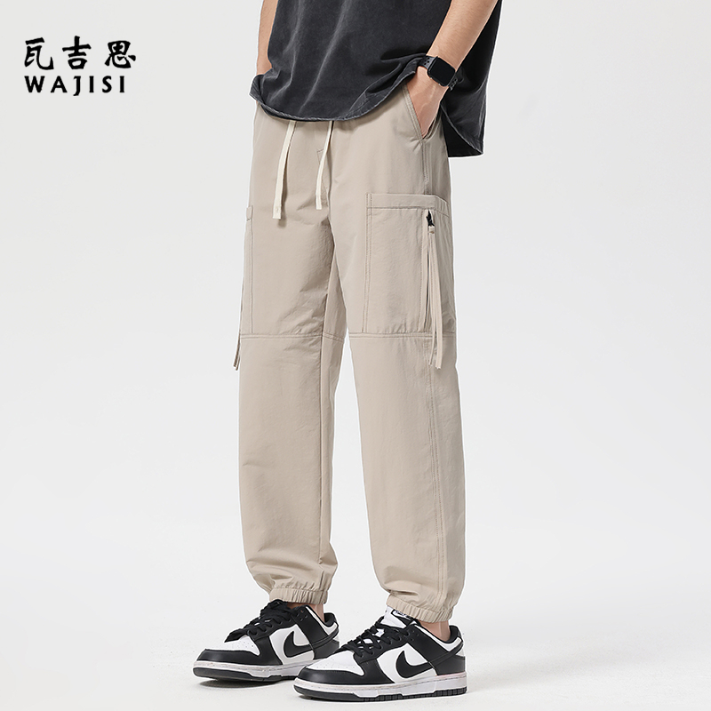 12525972.春夏户外束脚工装休闲裤宽松舒适潮流美式高街港风潮牌裤子男