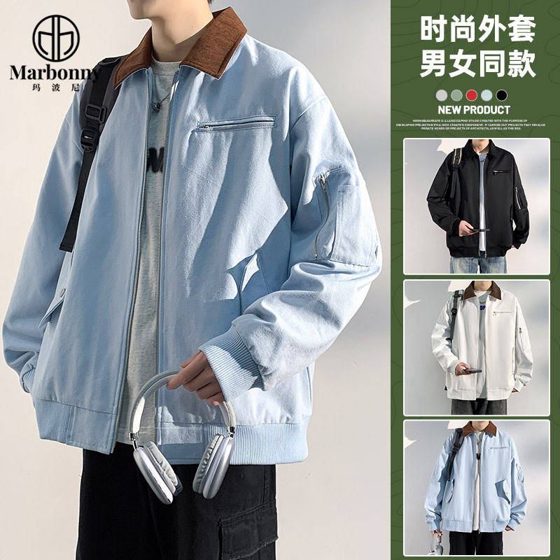 12521224.【玛波尼】翻领Polo衫潮流灯芯绒衬衫领休闲男外套夹克