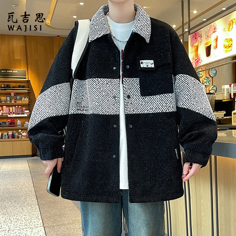 12521689.春季外套男新款衬衫式夹克男春秋款宽松休闲高级感褂子上衣