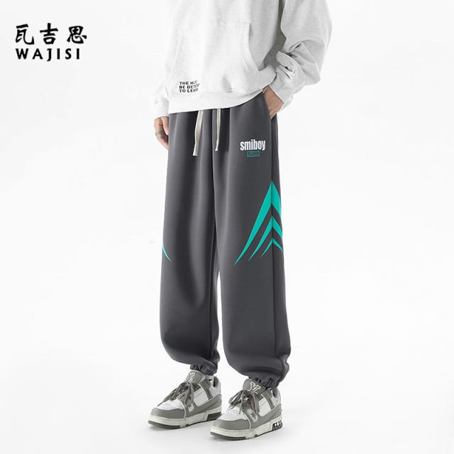 12521291.新款春秋季男式休闲裤长裤卫裤时尚宽松直筒休闲裤子百搭束脚裤