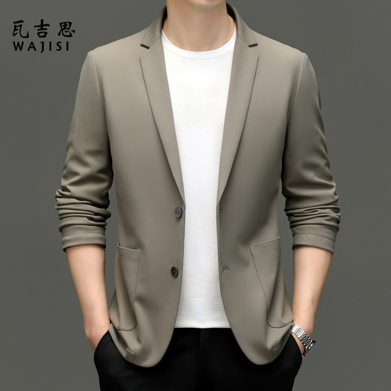 12522373.无痕轻商务小西装男休闲西服外套春秋季韩版通勤便服百搭单西