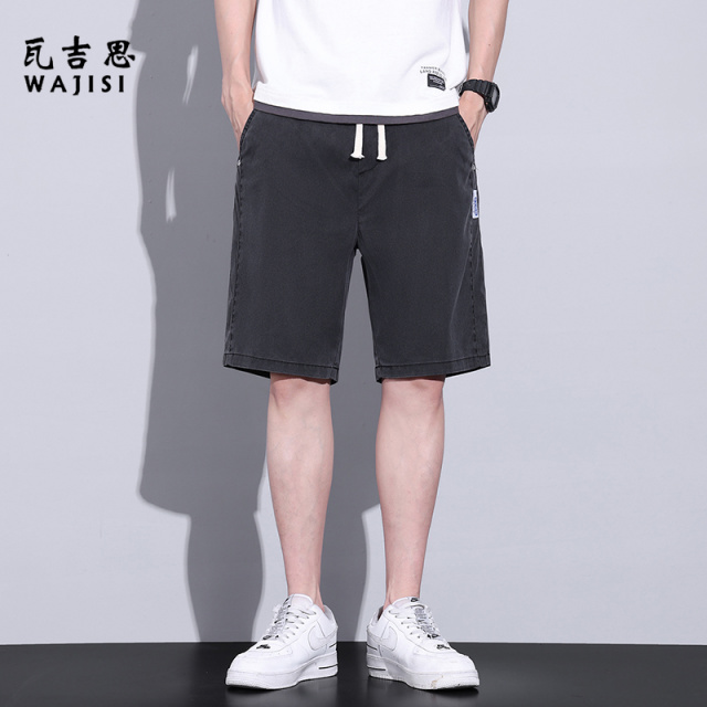 12523091.莱赛尔天丝牛仔短裤男夏季薄款冰丝休闲五分运动中裤宽松百搭大码