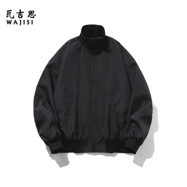 12525891.春季新款美式复古飞行员立领夹克男宽松休闲上衣防风青年外套