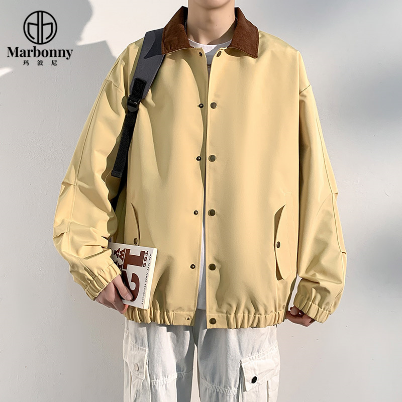 12521267.【玛波尼】翻领Polo衫潮流灯芯绒衬衫领休闲男外套夹克
