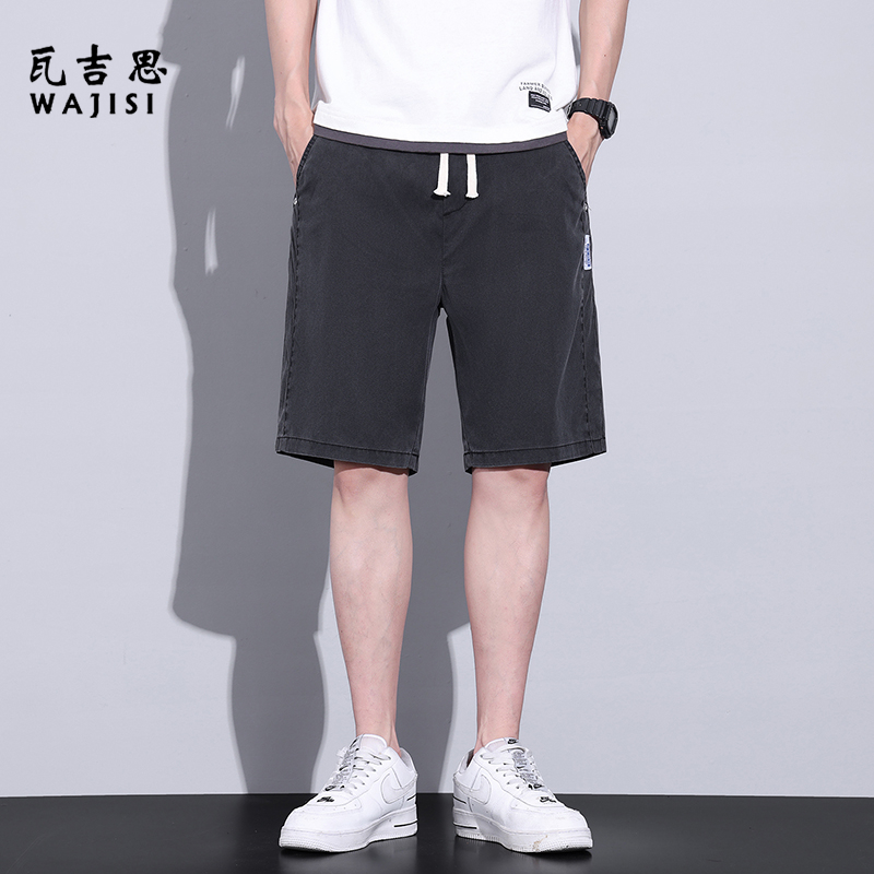 12523091.莱赛尔天丝牛仔短裤男夏季薄款冰丝休闲五分运动中裤宽松百搭大码