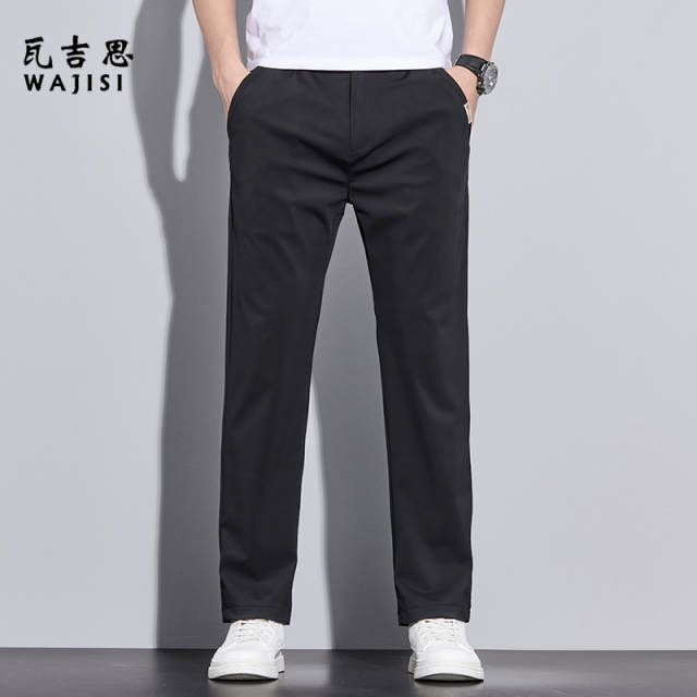 12521575.夏季冰丝直筒小西裤男士新款修身弹力薄款凉感商务休闲裤