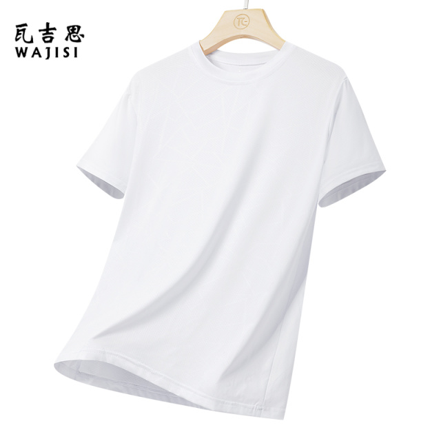 12521997.新款夏装短袖男半袖中老年爸爸衣服夏季冰丝速干父亲休闲t恤