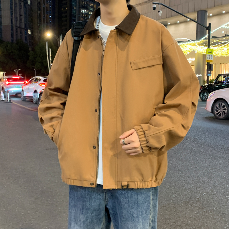 12527966.淘贝鼠秋冬新款男款撞色灯芯绒翻领棉厚实休闲夹克【淘贝鼠男装QD】