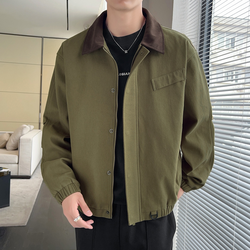 12528014.7-CY秋冬新款男式撞色灯芯绒翻领棉厚实休闲夹克【7-CY男装QD】