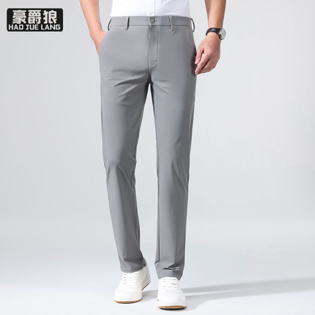 12536673.冰丝超薄弹力西裤男夏季商务中老年新款正装爸爸直筒休闲裤