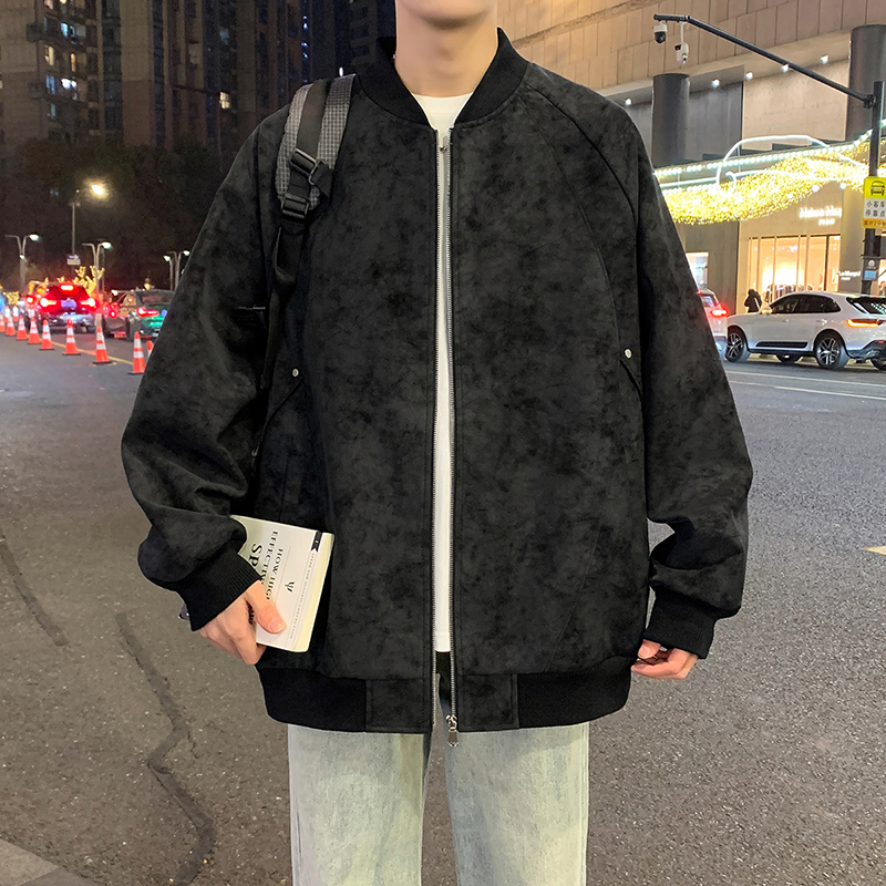 12536854.七玻威春秋新款男款复古港风机车潮流皮夹克【七玻威男装QD】