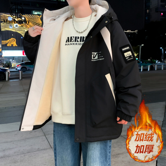 12542055.【玛波尼】秋季新款港风青少年加绒加厚夹克男潮流时尚