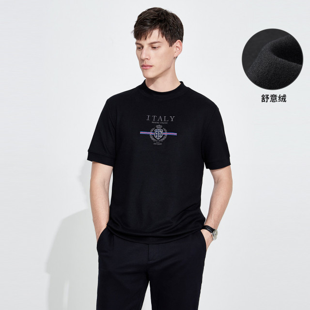 12547794.【舒意绒】意大利小帆船 春季休闲舒适保暖亲肤透气男士短袖T恤