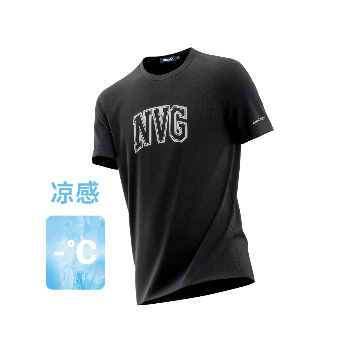 12547615.【凉感】意大利小帆船 弹力运动透气宽松落肩短袖圆领T恤男