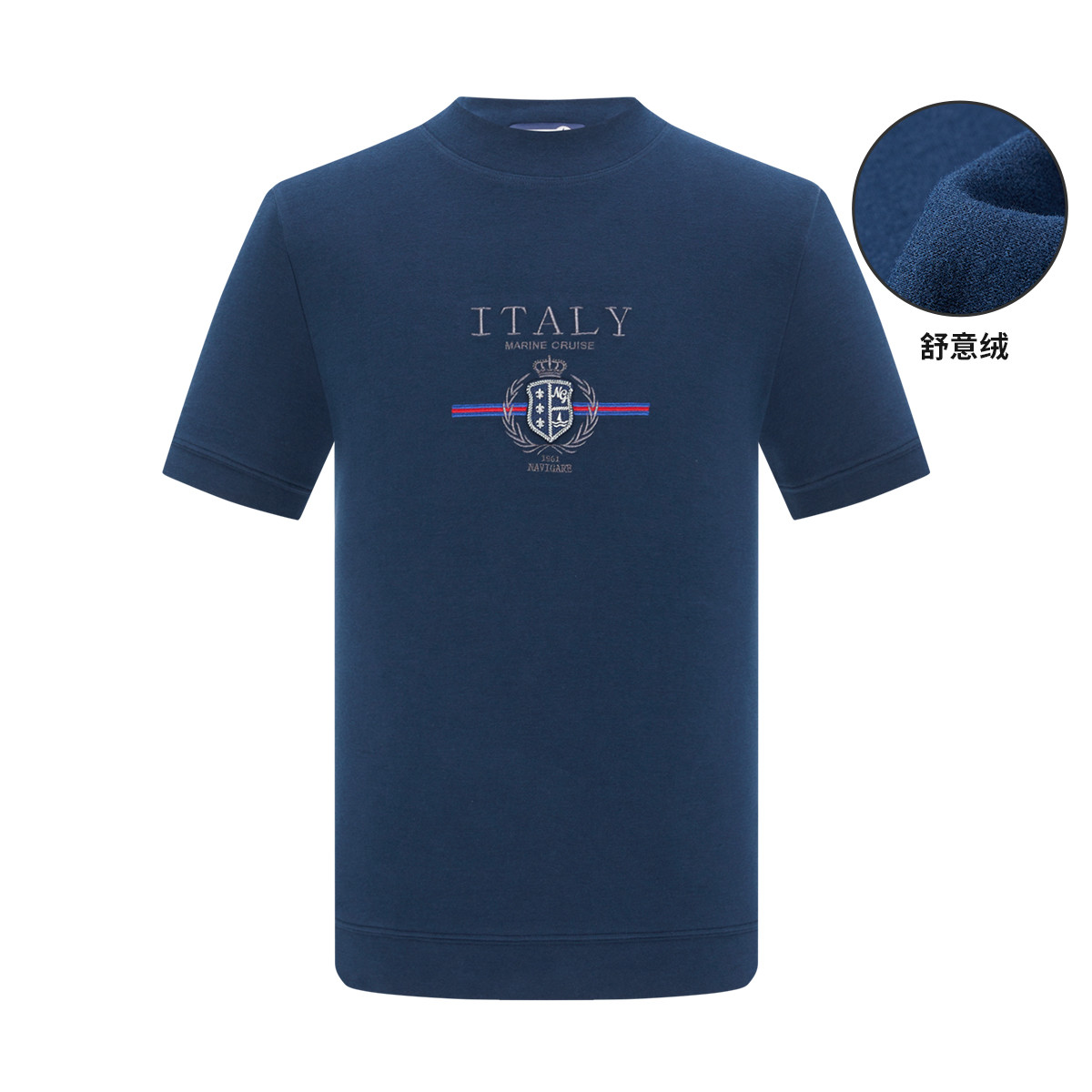 12547794.【舒意绒】意大利小帆船 春季休闲舒适保暖亲肤透气男士短袖T恤