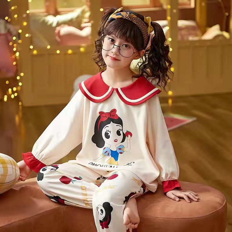 12557887.儿童睡衣春秋装长袖长裤套装小女孩卡通风中大童洋气家居服两件套